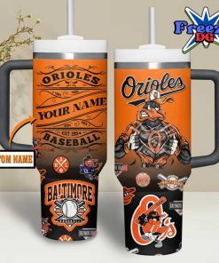 Baltimore Orioles Baseball Custom Name Stanley Tumbler 40oz