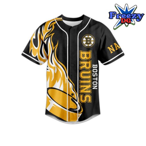 Boston Bruins Fear The Bear Custom Name Baseball Jersey