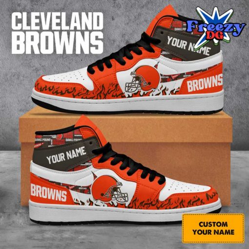 Cleveland Browns Collab Nike Custom Name Air Jordan 1