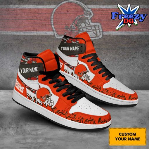 Cleveland Browns Collab Nike Custom Name Air Jordan 1