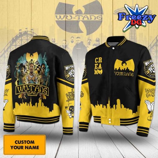 Cream Wu Tang Clan Custom Name BASEBALL JACKET