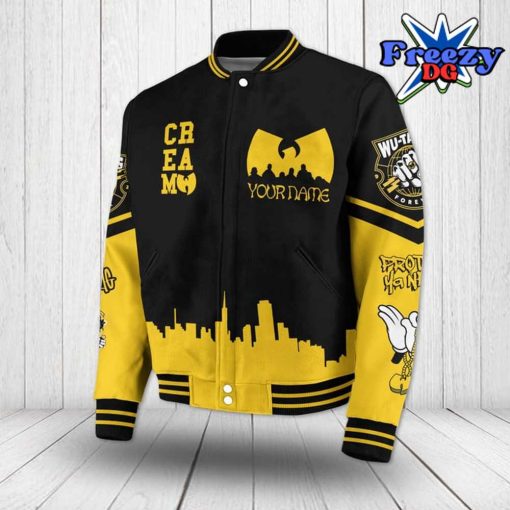 Cream Wu Tang Clan Custom Name BASEBALL JACKET