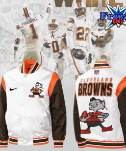 NFL Cleveland Browns Wear Your White Baseball Jacket