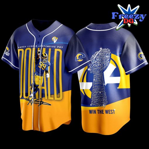 NFL Los Angles Rams 2024 Aaron Donald AOP Baseball Jersey