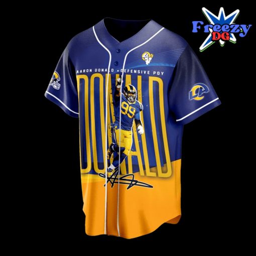 NFL Los Angles Rams 2024 Aaron Donald AOP Baseball Jersey