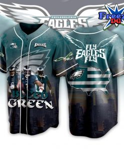 NFL Philadelphia Eagles 2024 Bleed Green Baseball Jersey