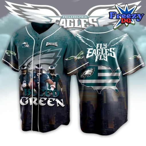 NFL Philadelphia Eagles 2024 Bleed Green Baseball Jersey