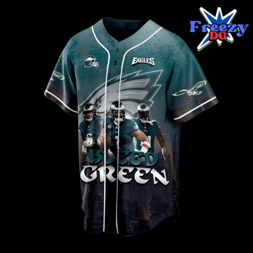 NFL Philadelphia Eagles 2024 Bleed Green Baseball Jersey