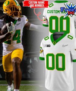 Oregon Ducks Big 10 White Football Jersey