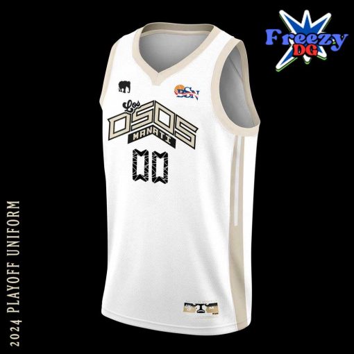 Osos de Manatí White Playoff Uniform 2024 Basketball Jersey