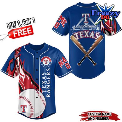 Texas Rangers MLB Personalized Baseball Jersey