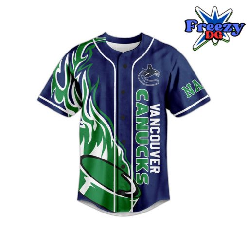 Vancouver Canucks Custom Name Baseball Jersey