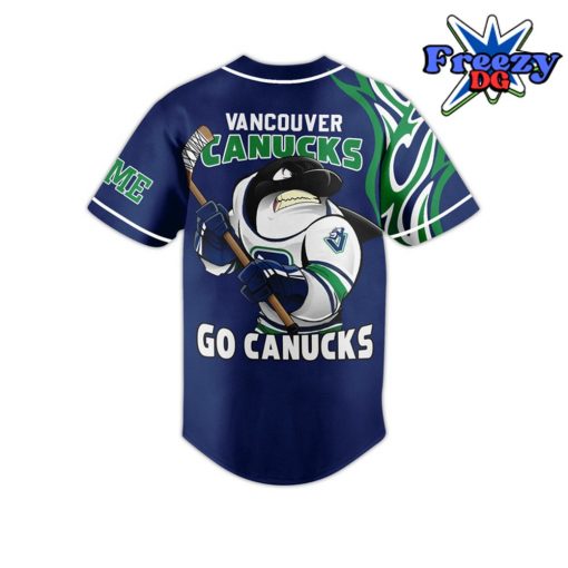 Vancouver Canucks Custom Name Baseball Jersey