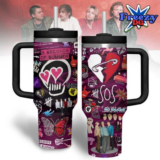 5 Seconds Of Summer Pink Heart Stanley Tumbler