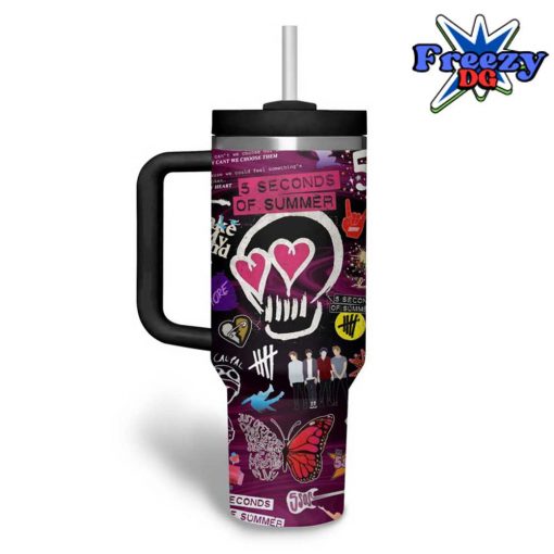 5 Seconds Of Summer Pink Heart Stanley Tumbler