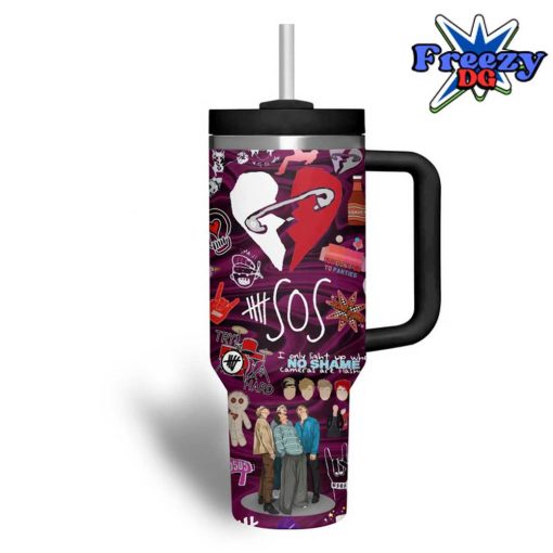 5 Seconds Of Summer Pink Heart Stanley Tumbler