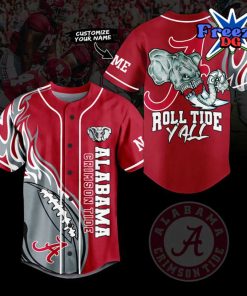 Alabama Crimson Tide Custom Roll Tide Baseball Jersey