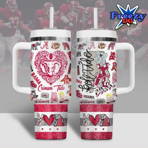 Alabama Crimson Tide Peace Love Stanley Tumbler Cup