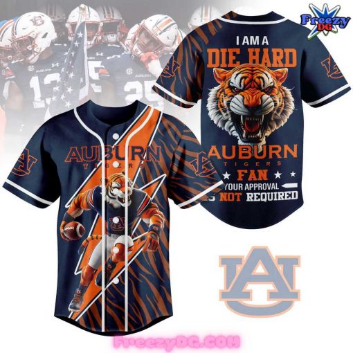 Auburn Tigers I Am A DieHard Fan Edition Baseball Jersey