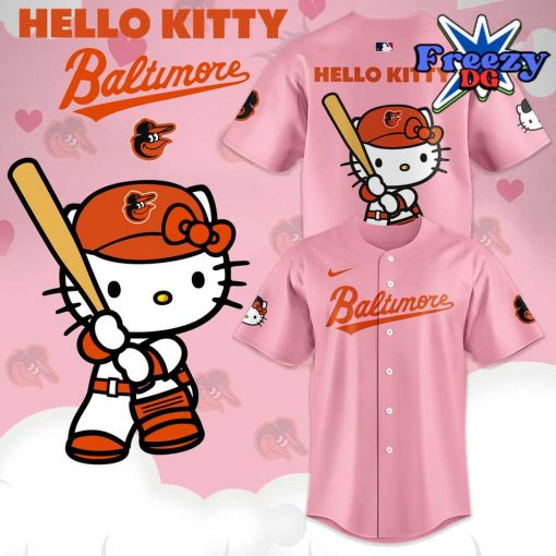 Baltimore Orioles x Hello Kitty 2024 Pink Baseball Jersey