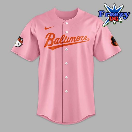 Baltimore Orioles x Hello Kitty 2024 Pink Baseball Jersey