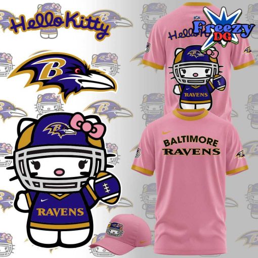 Baltimore Ravens x Hello Kitty Pink T-Shirt