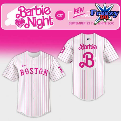 Boston Red Sox Barbie Night 2024 Stripe Baseball Jersey