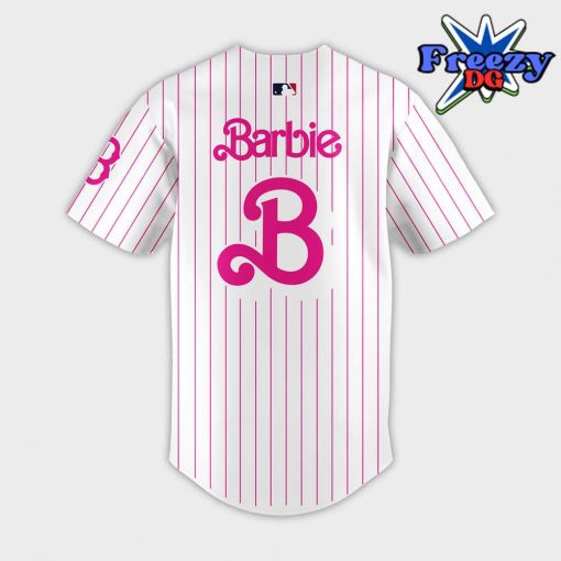 Boston Red Sox Barbie Night 2024 Stripe Baseball Jersey