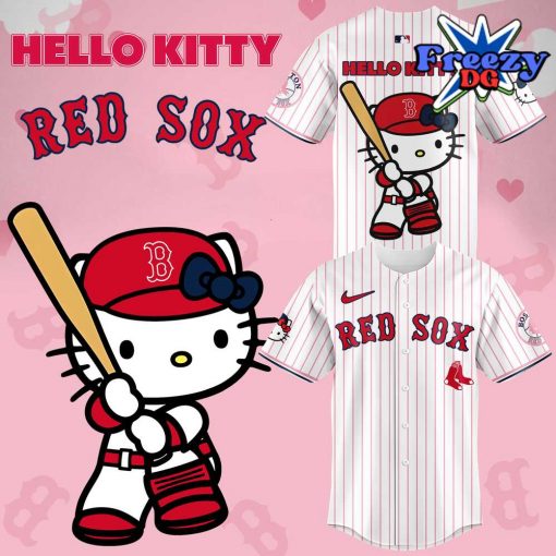 Boston Red Sox x Hello Kitty Night 2024 Stripe Baseball Jersey