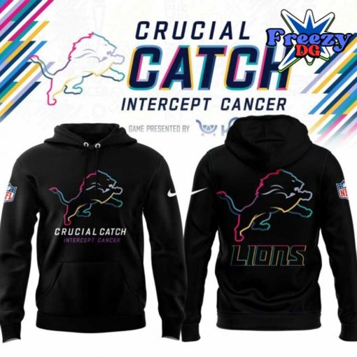 Detroit Lions Crucial Catch Intercept Cancer Hoodie