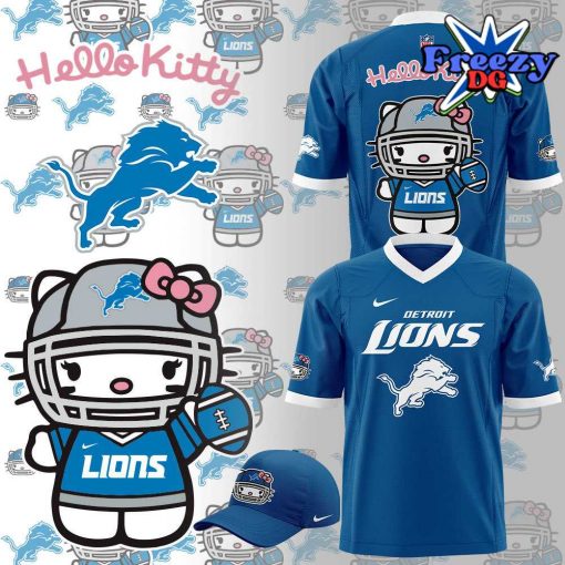 Detroit Lions x Hello Kitty 2024 Blue Football Jersey