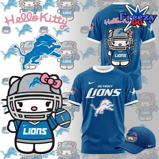 Detroit Lions x Hello Kitty 2024 Blue T-Shirt