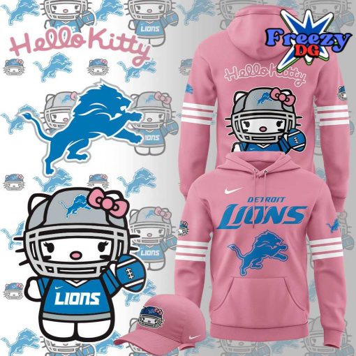 Detroit Lions x Hello Kitty 2024 Pink Hoodie