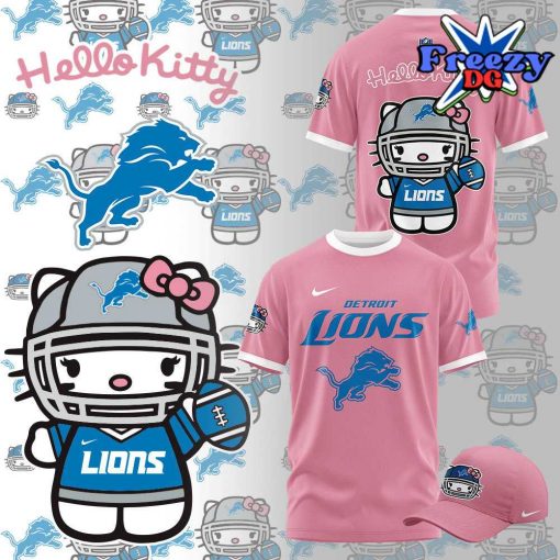 Detroit Lions x Hello Kitty 2024 Pink T-Shirt