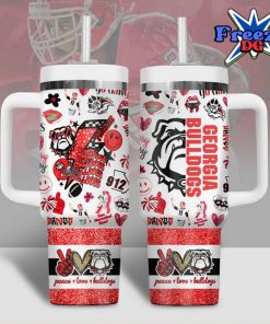 Georgia Bulldogs Peace Love Stanley Tumbler Cup