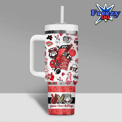 Georgia Bulldogs Peace Love Stanley Tumbler Cup