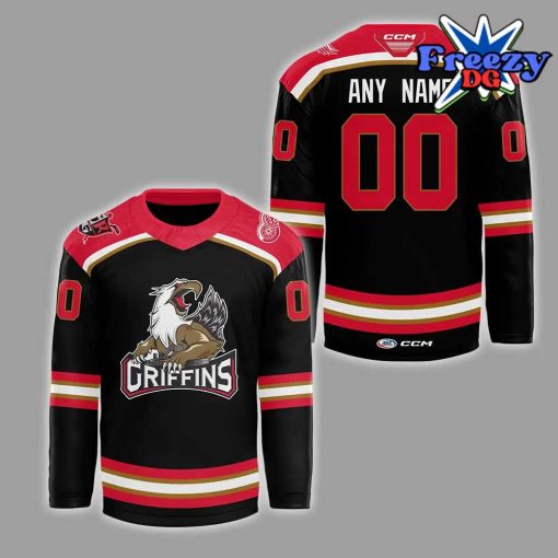 Grand Rapids Griffins CCM Quicklite 2024 Black Hockey Jersey