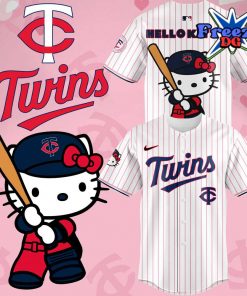 Hello Kitty x Minnesota Twins 2024 Stripe Baseball Jersey