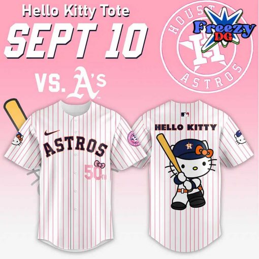 Houston Astros Hello Kitty Stripe Baseball Jersey