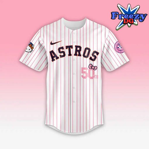 Houston Astros Hello Kitty Stripe Baseball Jersey