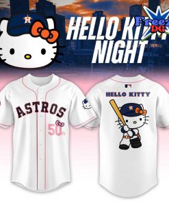 Houston Astros x Hello Kitty Night White Baseball Jersey