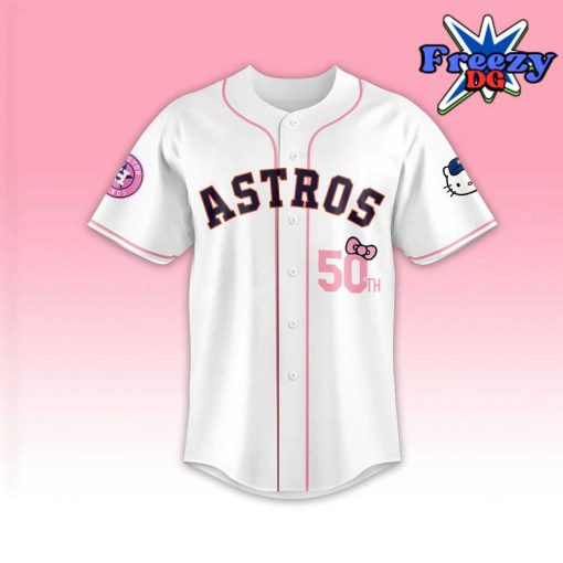 Houston Astros x Hello Kitty Night White Baseball Jersey