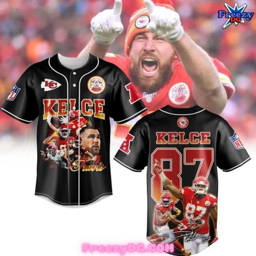 Kansas City Chiefs Travis Kelce Superstar Baseball Jersey