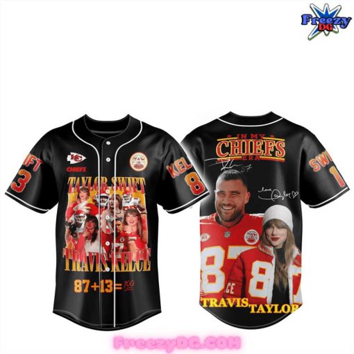 Kansas City Chiefs Travis Kelce x Taylor Swift Baseball Jersey