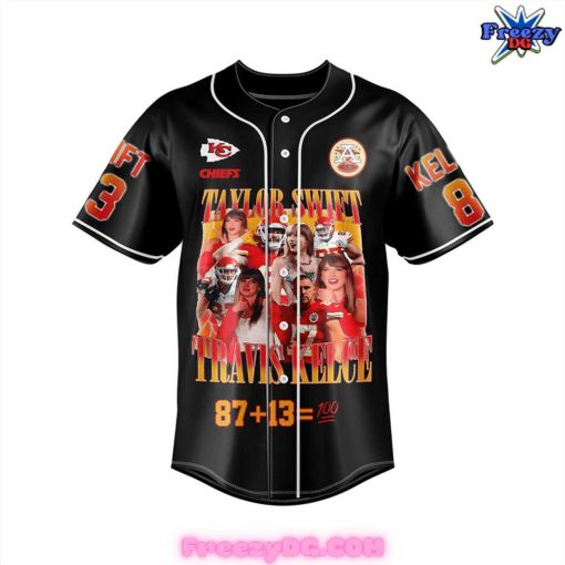 Kansas City Chiefs Travis Kelce x Taylor Swift Baseball Jersey