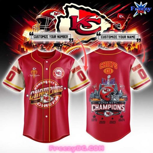 Kansas City Chiefs Super Bowl Champions Baseball Jersey