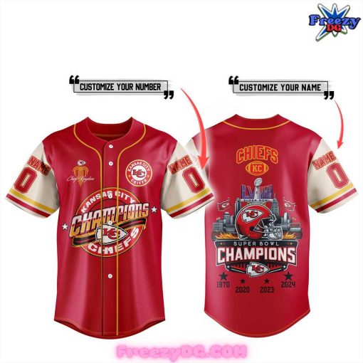 Kansas City Chiefs Super Bowl Champions Baseball Jersey