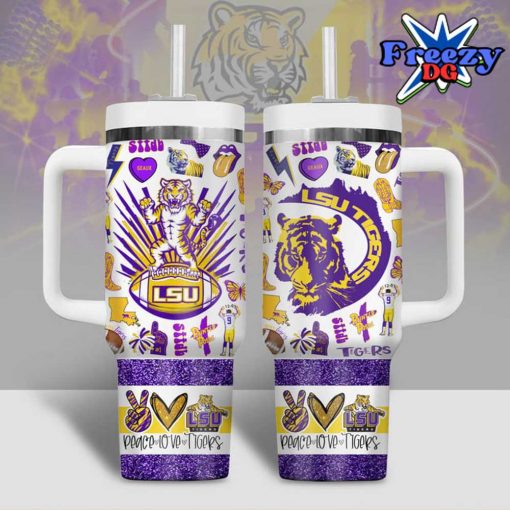 LSU Tiger Peace Love Stanley Tumbler Cup