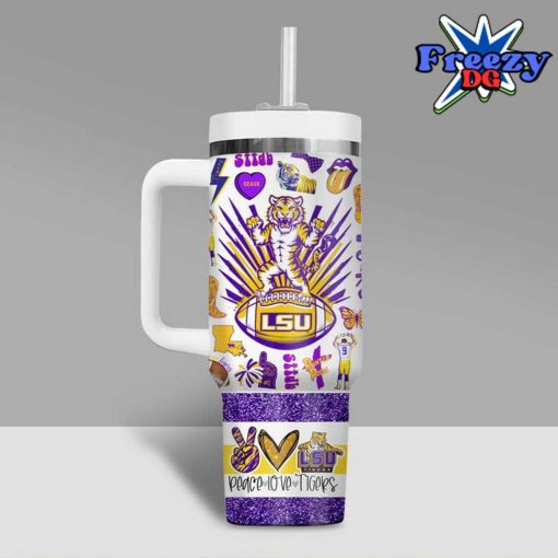 LSU Tiger Peace Love Stanley Tumbler Cup