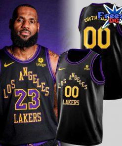 Los Angeles Lakers Black and Purple 2024 Basketball Jersey